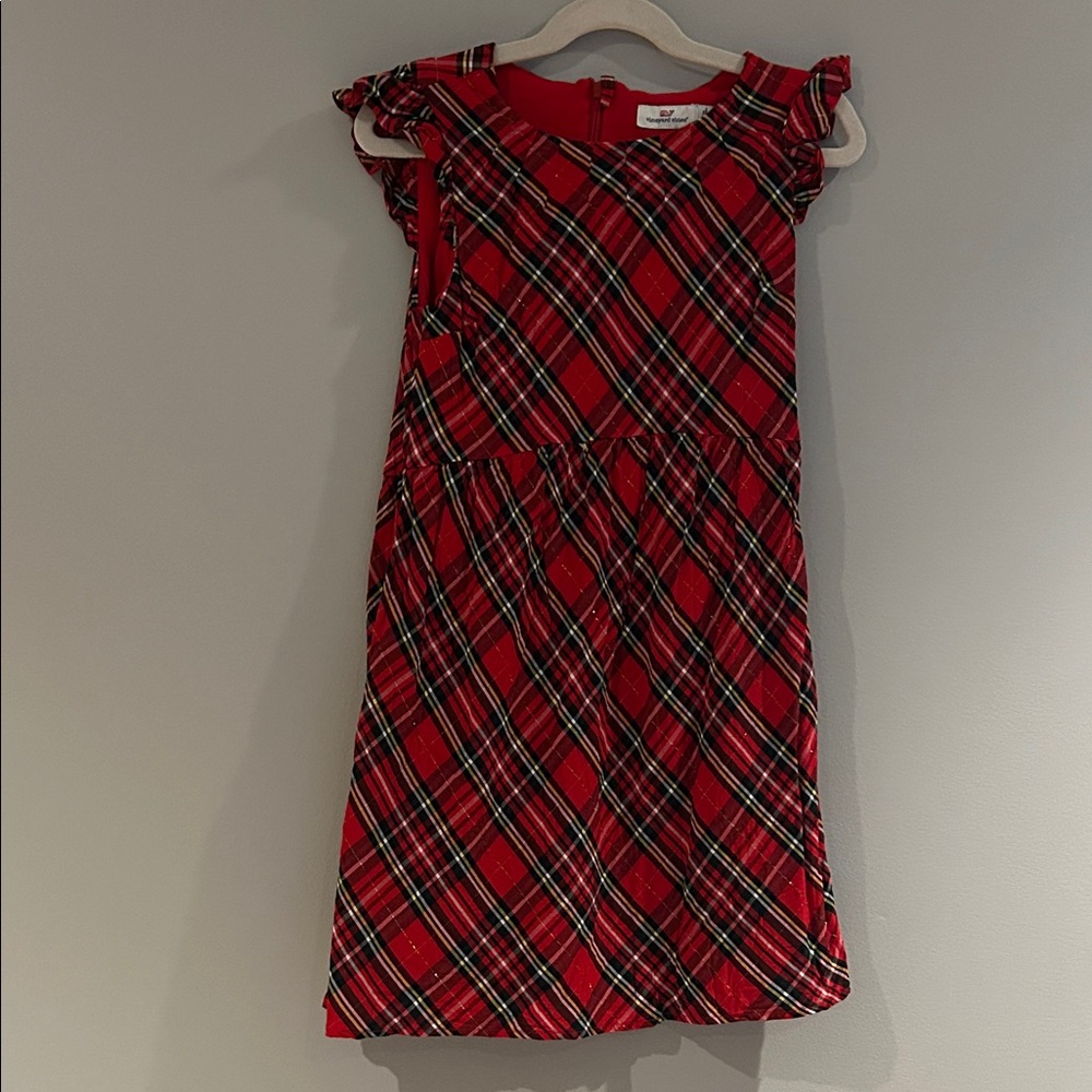 Vineyard Vines Red Plaid Kids Dress